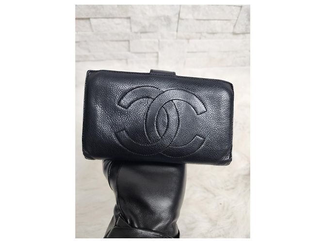 Trendy CC Chanel Caviar Leder Geldbörse Schwarz - Ansicht 2