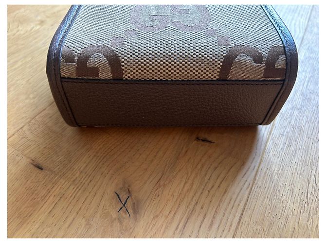 Gucci Jumbo GG Mini Shopper Marrone - vista 4