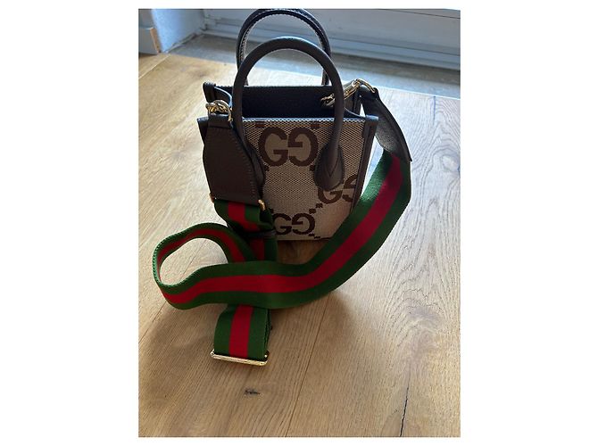 Gucci Jumbo GG Mini Shopper Marrone - vista 5