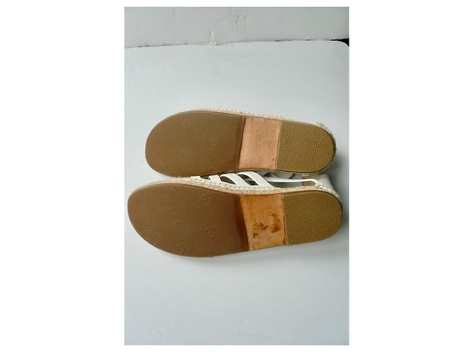 Hermès HERMES Costanza Espadrillas in Pelle Bianca T38 Bianco - vista 9