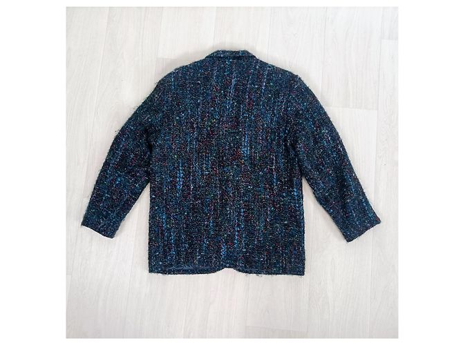 Kenzo vintage giacca anni '80 in lana Multicolore Verde - vista 2