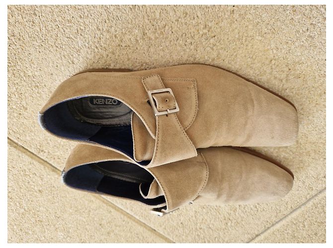 Mocassins Kenzo em pele de cervo bege - vista 2