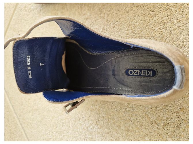 Mocassins Kenzo em pele de cervo bege - vista 3