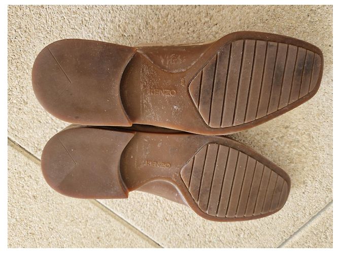 Mocassins Kenzo em pele de cervo bege - vista 5