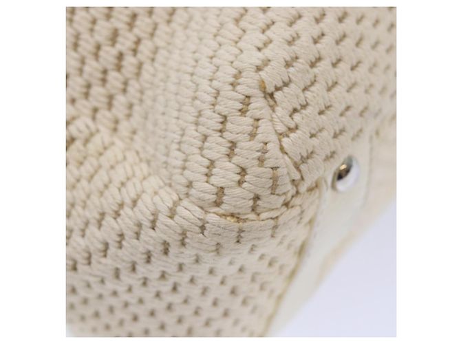 CHANEL Borsa a mano in tela di pelle beige CC Auth yb619 - vista 12