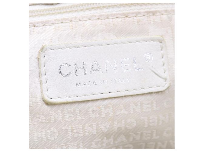 CHANEL Borsa a mano in tela di pelle beige CC Auth yb619 - vista 17