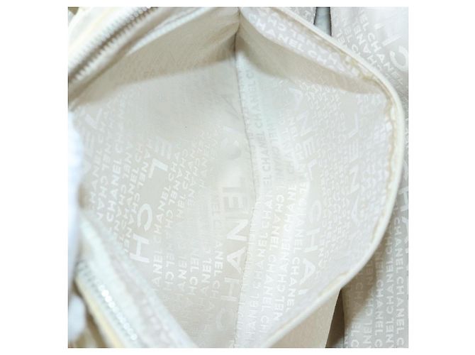 CHANEL Borsa a mano in tela di pelle beige CC Auth yb619 - vista 22