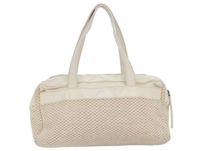 CHANEL Borsa a mano in tela di pelle beige CC Auth yb619 - vista 3