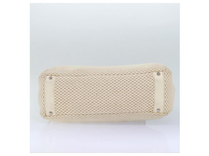 CHANEL Borsa a mano in tela di pelle beige CC Auth yb619 - vista 9