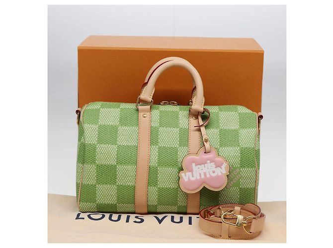 LOUIS VUITTON Damier Golf Keepall Bandouliere 35 Borsa Verde N40671 LV Auth 82933S - vista 12