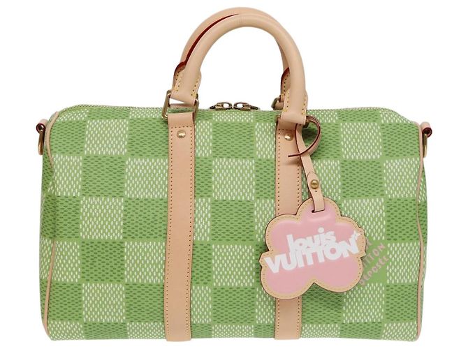 LOUIS VUITTON Damier Golf Keepall Bandouliere 35 Borsa Verde N40671 LV Auth 82933S - vista 13