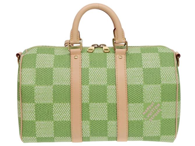 LOUIS VUITTON Damier Golf Keepall Bandouliere 35 Borsa Verde N40671 LV Auth 82933S - vista 2