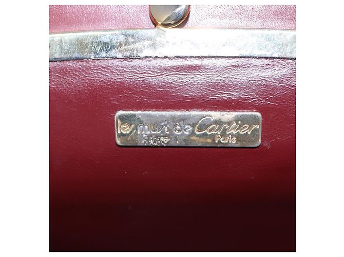 Borsa a spalla CARTIER in pelle rossa e oro Auth 85833 Rosso D'oro - vista 14