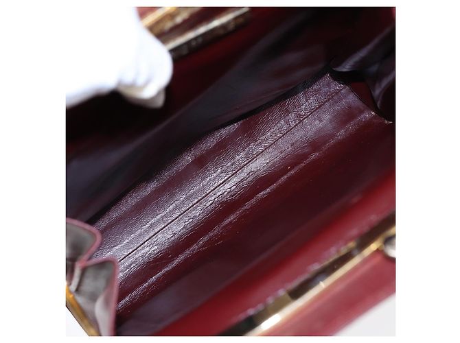 Borsa a spalla CARTIER in pelle rossa e oro Auth 85833 Rosso D'oro - vista 15
