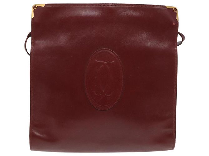 Borsa a spalla CARTIER in pelle rossa e oro Auth 85833 Rosso D'oro - vista 2