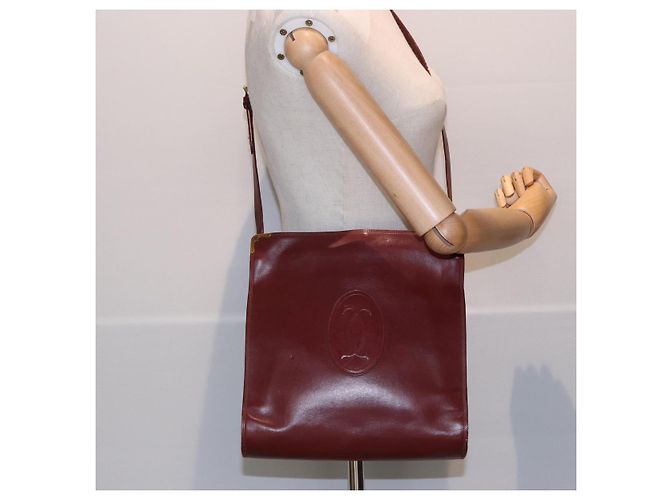 Borsa a spalla CARTIER in pelle rossa e oro Auth 85833 Rosso D'oro - vista 21