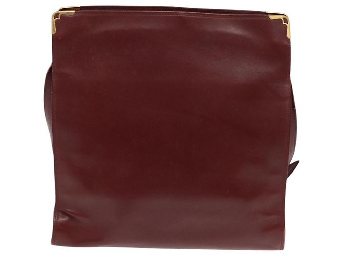 Borsa a spalla CARTIER in pelle rossa e oro Auth 85833 Rosso D'oro - vista 3