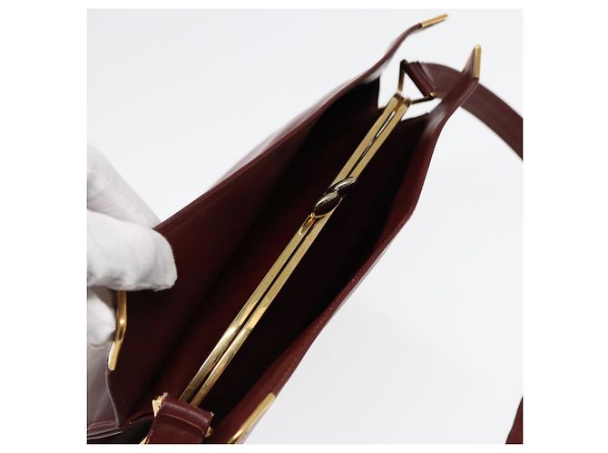 Borsa a spalla CARTIER in pelle rossa e oro Auth 85833 Rosso D'oro - vista 6