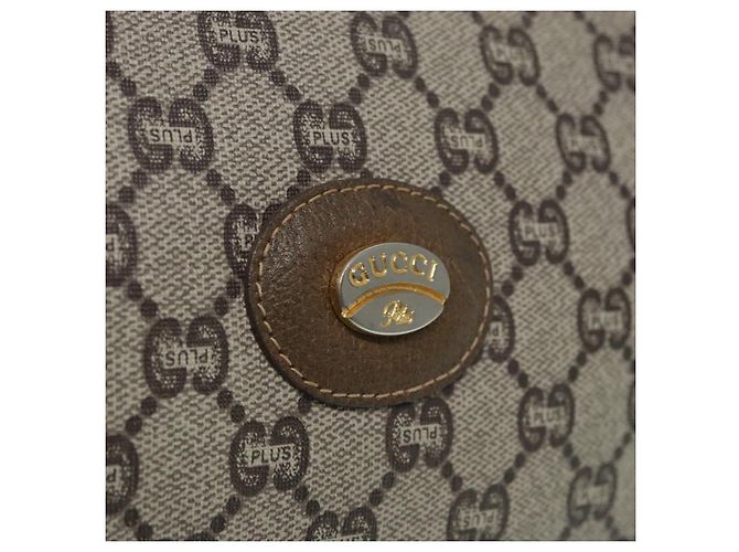GUCCI GG Plus Supreme Clutch Bag PVC Beige Auth mr376 - vista 13