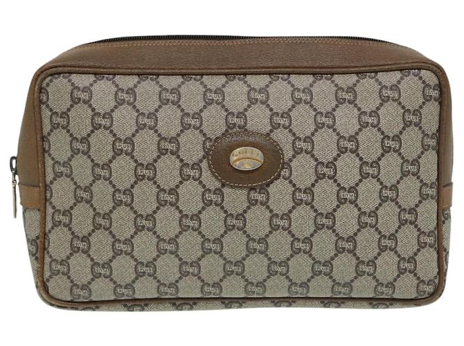 GUCCI GG Plus Supreme Clutch Bag PVC Beige Auth mr376 - vista 2