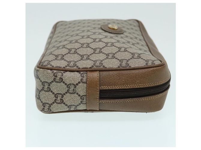 GUCCI GG Plus Supreme Clutch Bag PVC Beige Auth mr376 - vista 4