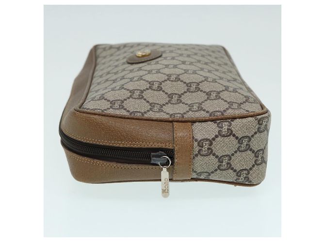 GUCCI GG Plus Supreme Clutch Bag PVC Beige Auth mr376 - vista 5
