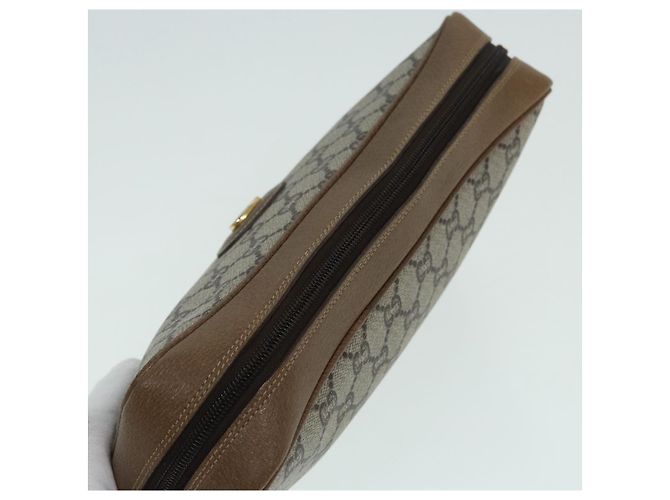 GUCCI GG Plus Supreme Clutch Bag PVC Beige Auth mr376 - vista 6