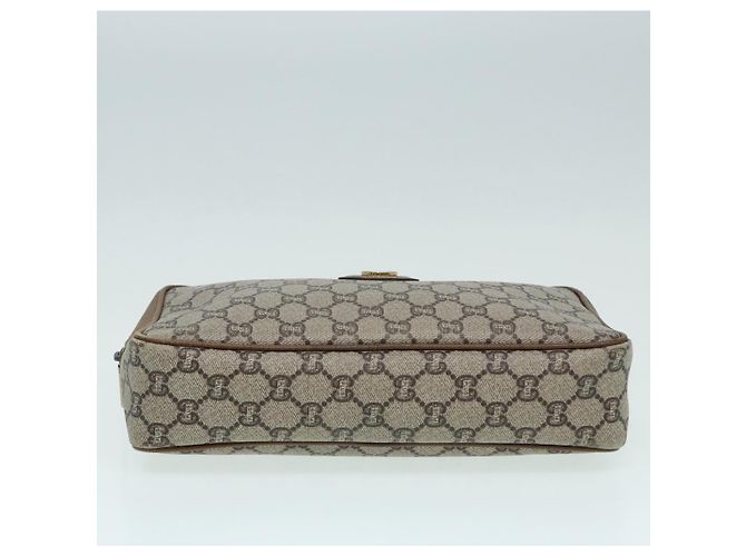 GUCCI GG Plus Supreme Clutch Bag PVC Beige Auth mr376 - vista 7