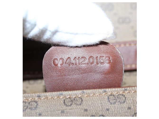 Gucci Borsa a spalla Micro GG Supreme in PVC marrone beige 004 112 0158 Auth th5194 - vista 22