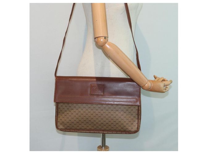 Gucci Borsa a spalla Micro GG Supreme in PVC marrone beige 004 112 0158 Auth th5194 - vista 23