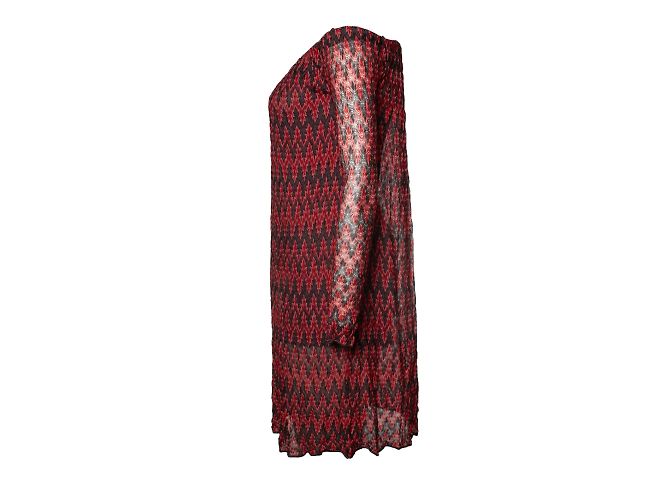 Abito zig zag Missoni in rosso, rosa e grigio - vista 2