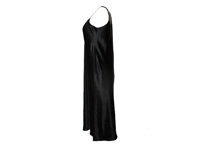 Vince, schwarzes glänzendes Midikleid - Ansicht 2