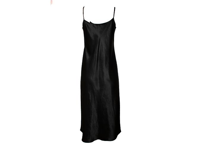 Vince, schwarzes glänzendes Midikleid - Ansicht 3