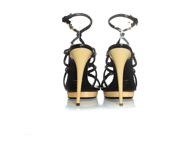 Slingback-Sandalen aus Pythonleder von Tom Ford Schwarz - Ansicht 5