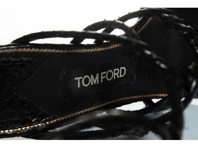 Slingback-Sandalen aus Pythonleder von Tom Ford Schwarz - Ansicht 8