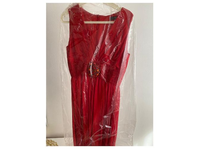 Abendkleid Andrew GN aus roter Seide - Ansicht 4