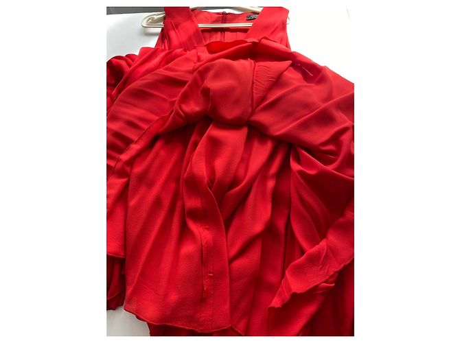 Abendkleid Andrew GN aus roter Seide - Ansicht 6