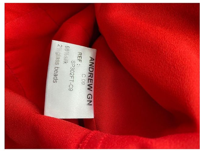 Abendkleid Andrew GN aus roter Seide - Ansicht 7