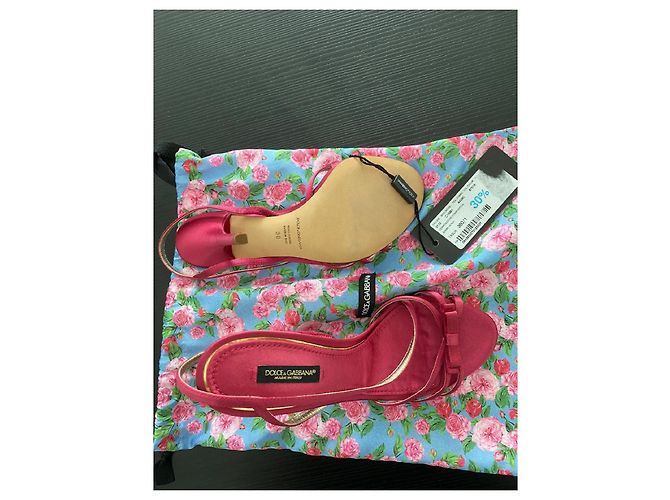 Dolce & Gabbana Sandalen aus Satin Dunkelrot Bordeaux - Ansicht 3