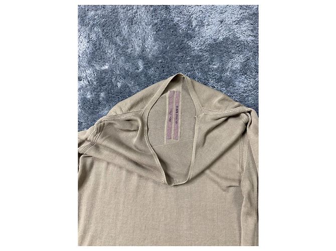 Rick Owens Beige Semitransparent Longsleeve from Fall Winter 2013. - view 3
