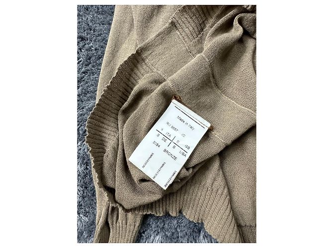 Rick Owens Beige Semitransparent Longsleeve from Fall Winter 2013. - view 5