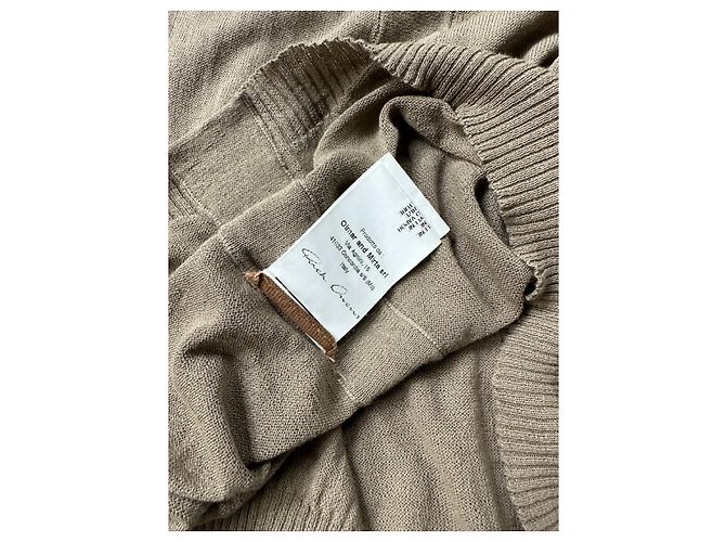 Rick Owens Beige Semitransparent Longsleeve from Fall Winter 2013. - view 6