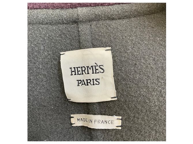 Trim Hermès Casaco de cashmere verde escuro com cinto Hermes Roxo - vista 4