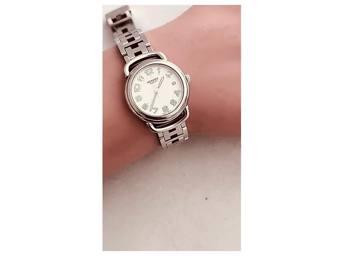 Hermès Pullman Uhr Stahl 24mm Silber - Ansicht 6