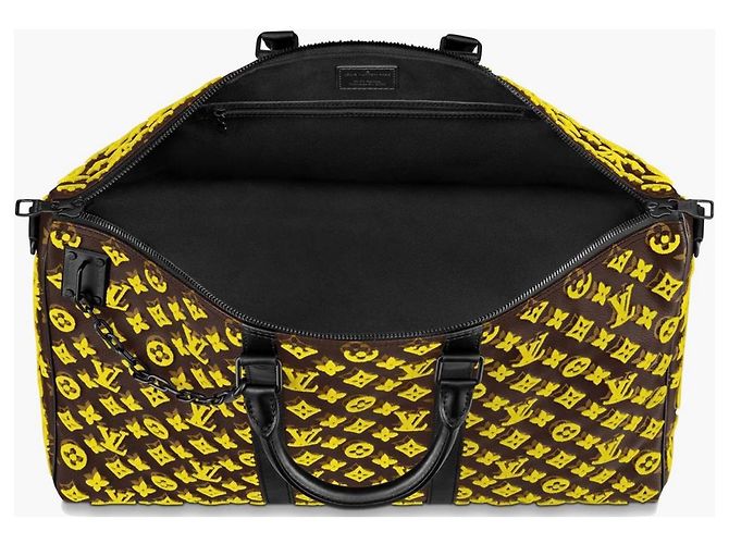 Keepall 50 Louis Vuitton borsa da viaggio triangolo giallo Marrone - vista 4