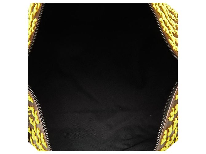 Keepall 50 Louis Vuitton borsa da viaggio triangolo giallo Marrone - vista 5