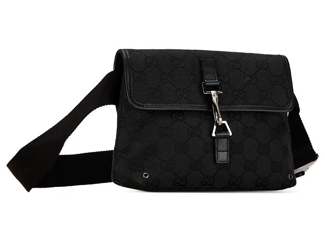 Gucci Schwarze GG Canvas Jackie Gürteltasche - Ansicht 2