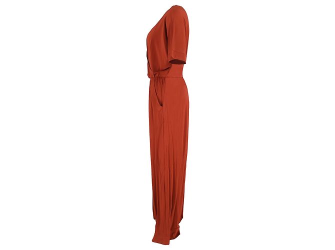 Mono con cinturón V-Neck Eolo de Max Mara en viscosa naranja - vista 2