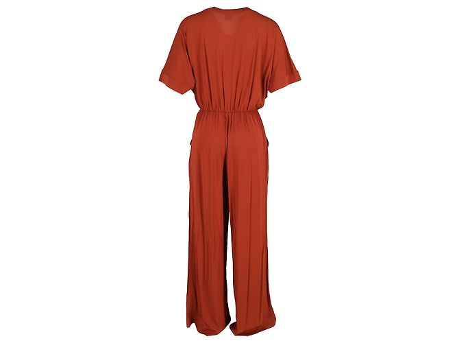 Mono con cinturón V-Neck Eolo de Max Mara en viscosa naranja - vista 3