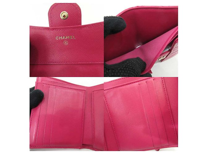 Portafoglio classico piccolo Chanel in pelle caviar Rosa - vista 4